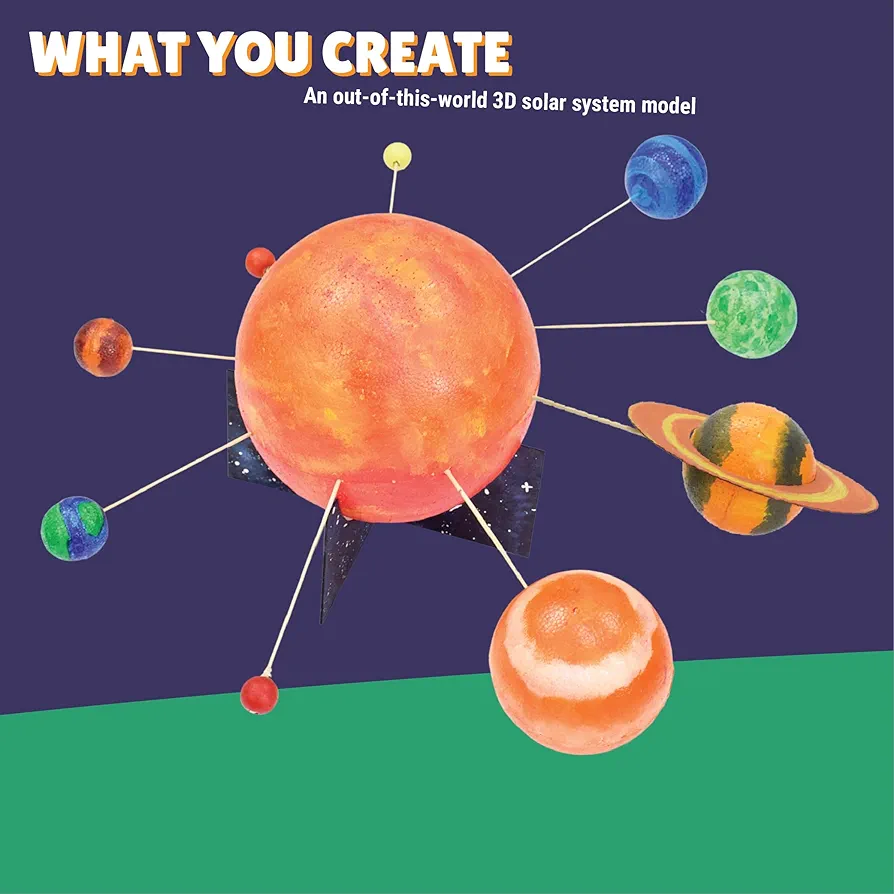 Kalakaram DIY Solar System Kit, Paint and Assemble Solar System Model Kit