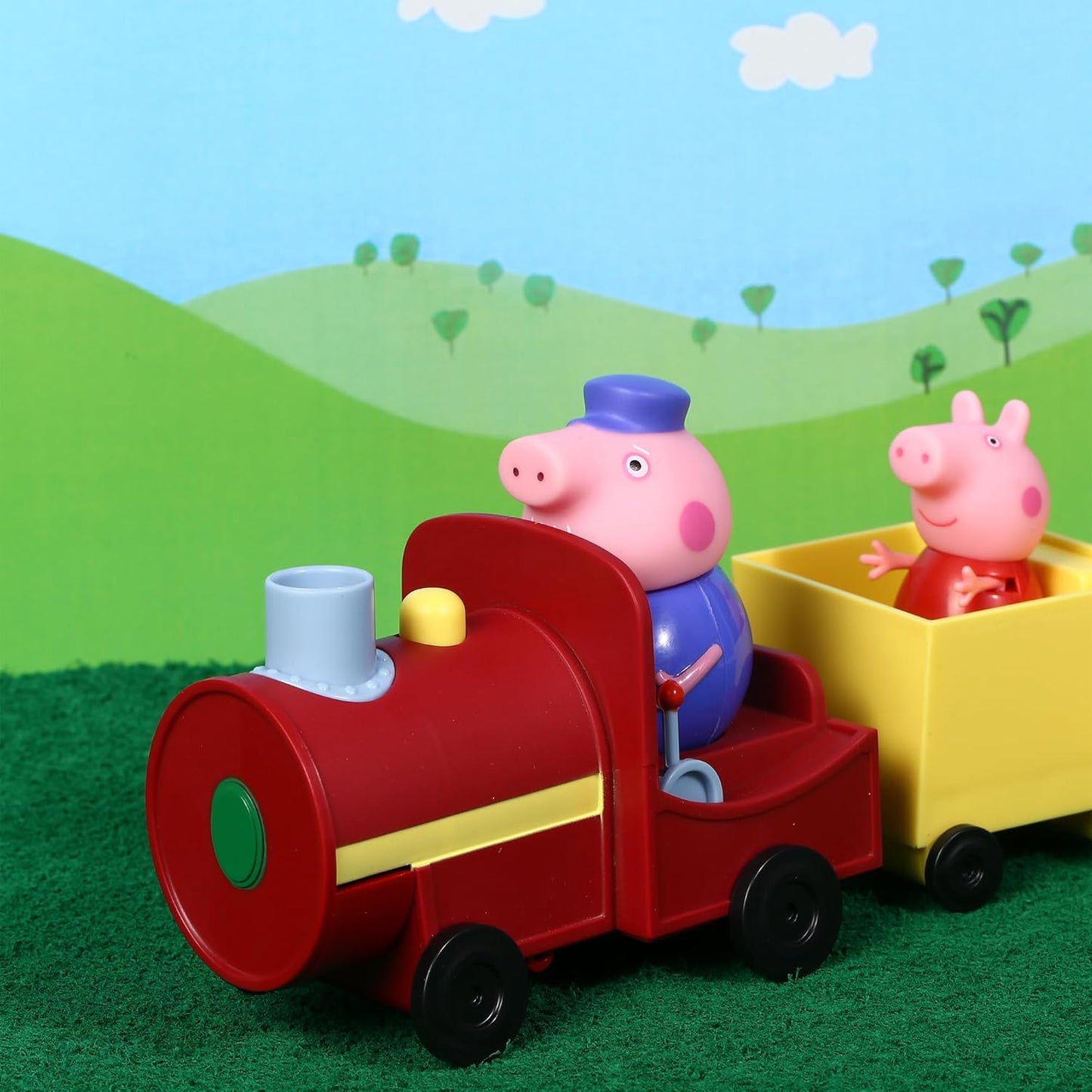 PEPPA PIG Grandpa's Train and Carriage Playset, Includes 2 Figures, Preschool Toy for Girls & Boys 3 Years and Up, Birthday Gift Toys for Kids