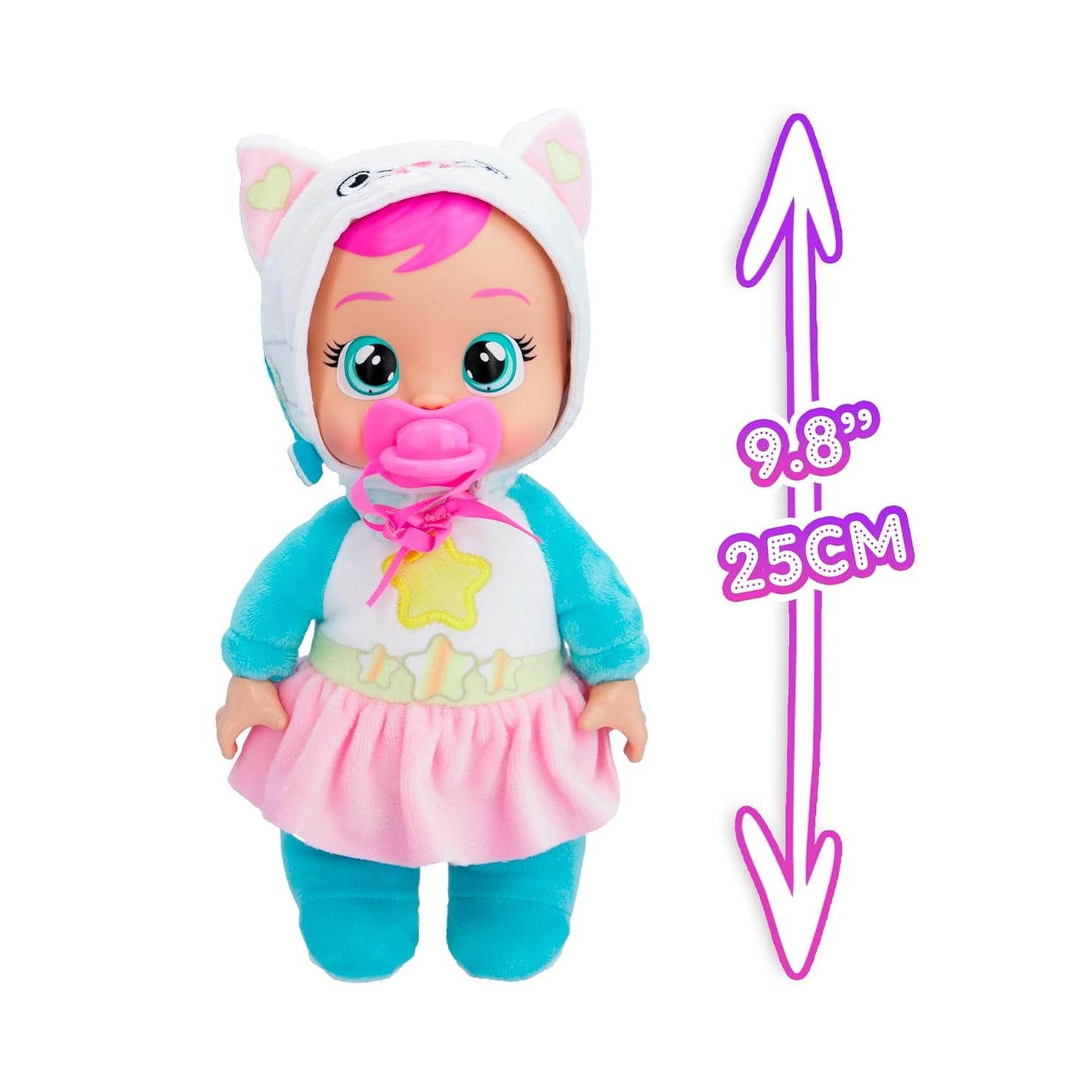 Cry Babies Tiny Cuddles Talents Daisy, Dressed Up As a Pop Star and Cries Real Tears, 9 Inch Baby Doll