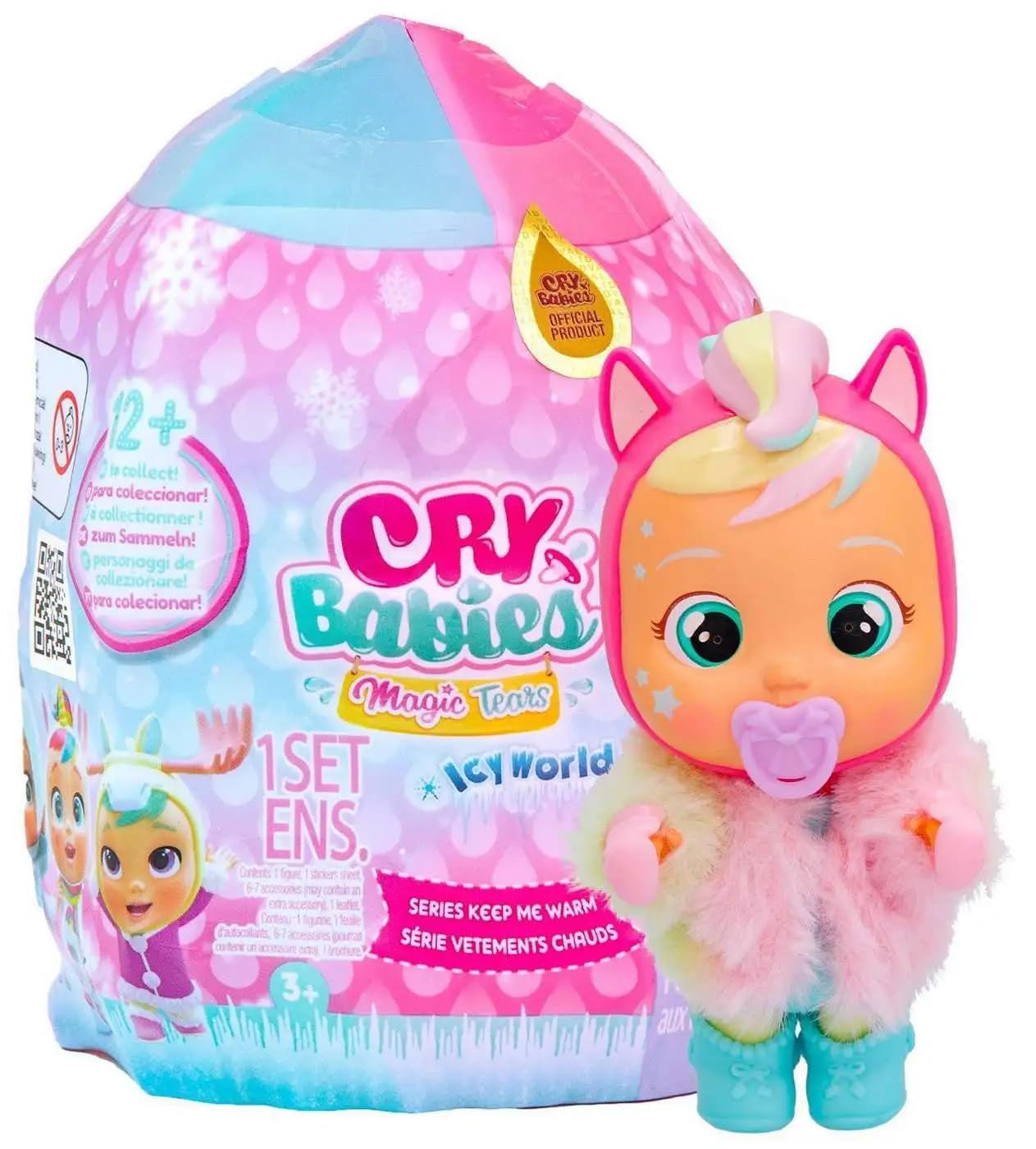 Cry Babies Magic Tears ICY World Series Keep Me Warm Mystery Pack 3+ Years (Pink)