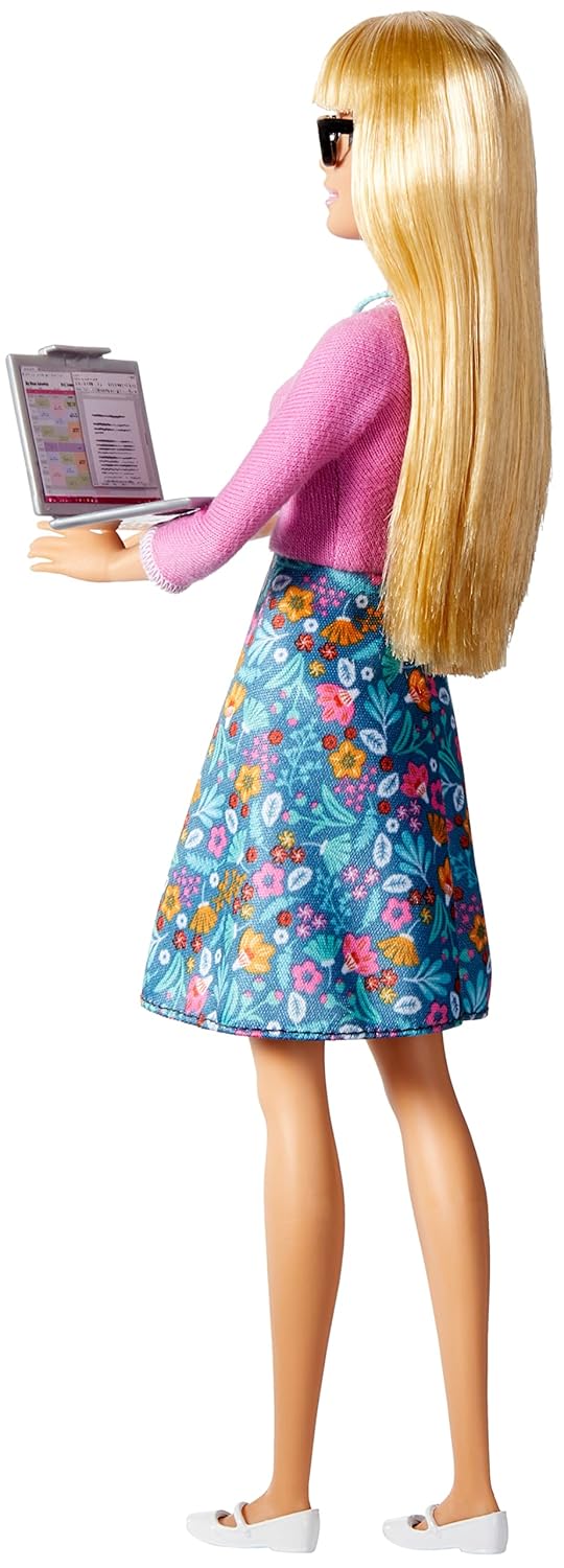 Barbie® Teacher Doll, Blonde, with 10 Teaching Accessories, Including Spinning Globe and a Laptop That Opens and Closes