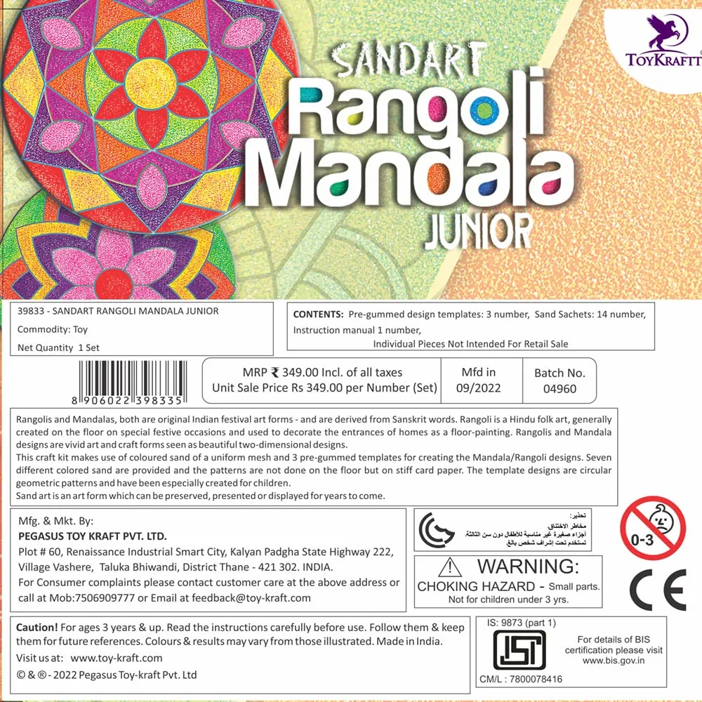 TOYKRAFTT Sand Art Kit Rangoli Mandala Jr