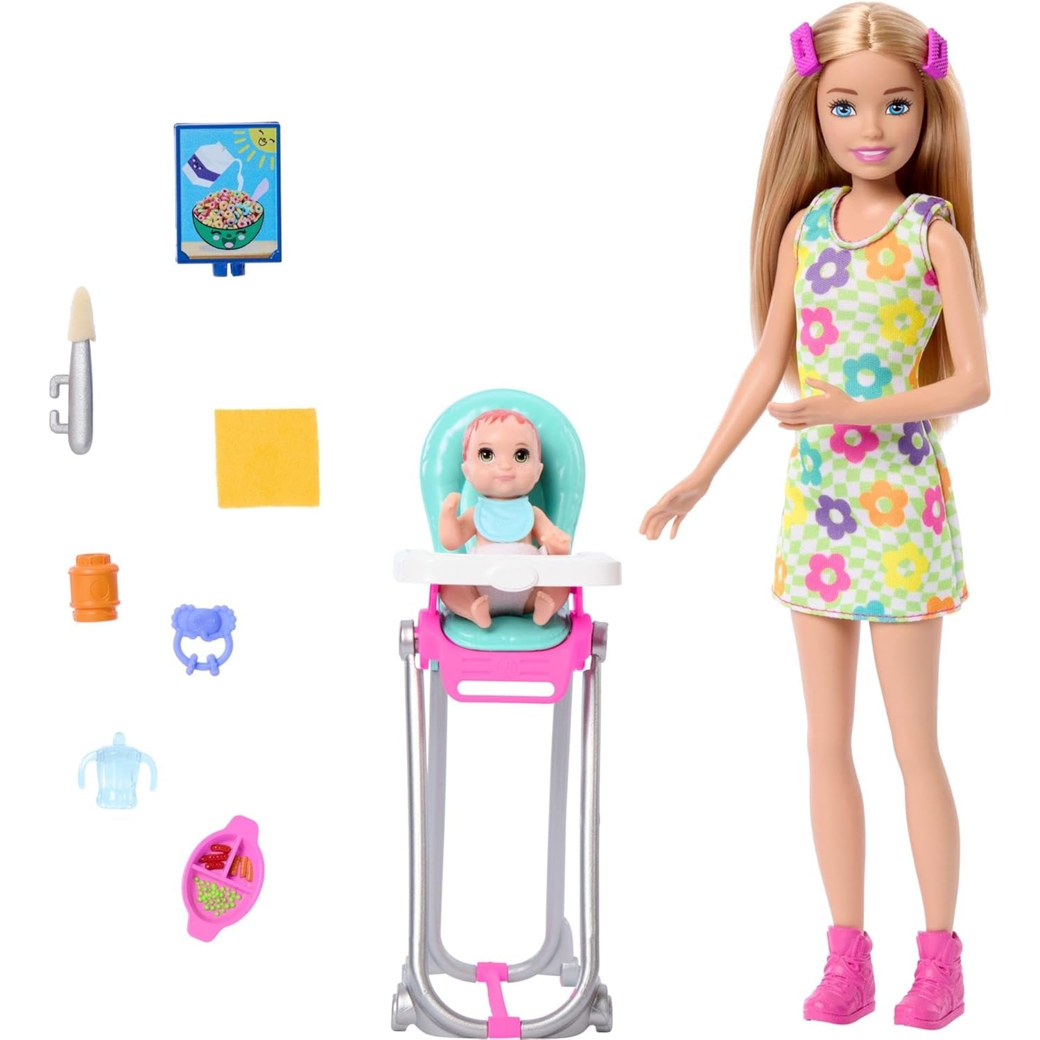 Barbie Skipper Doll Playset with Accessories, Babysitting Set