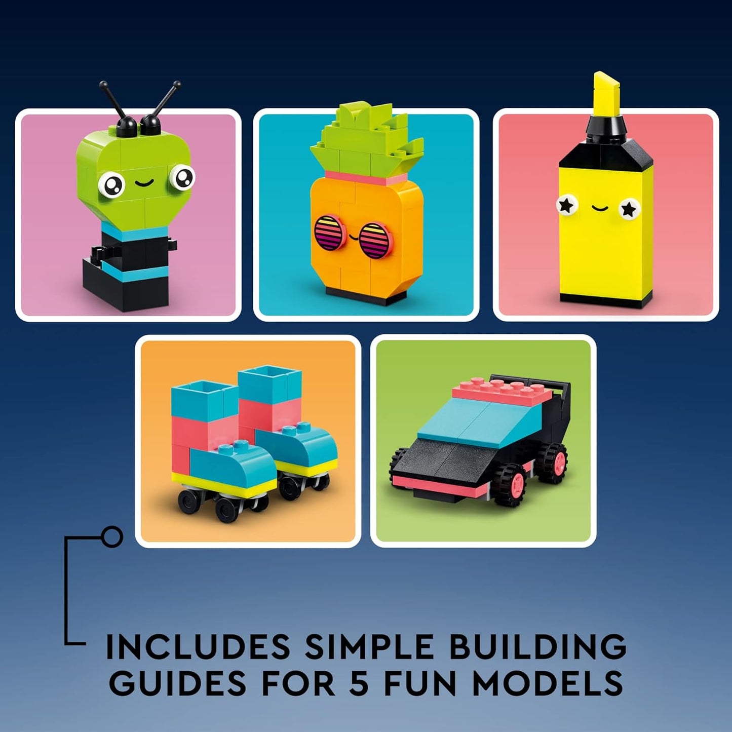 LEGO Classic Creative Neon Fun 11027 Building Toy Set (333 Pieces)