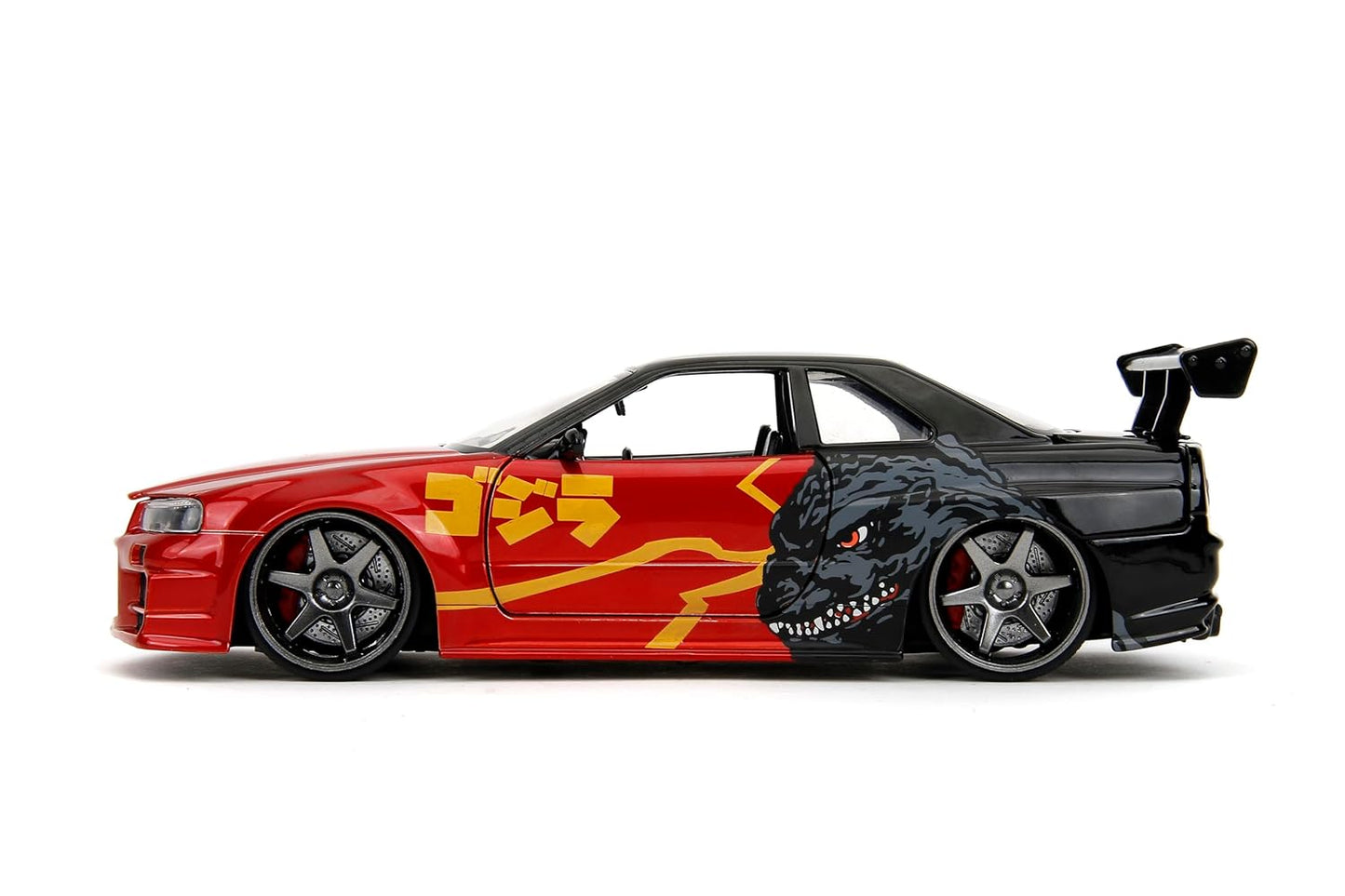 Jada 1:24 2002 Nissan Skyline GT-R (R34) Godzilla with Japanese Graphics