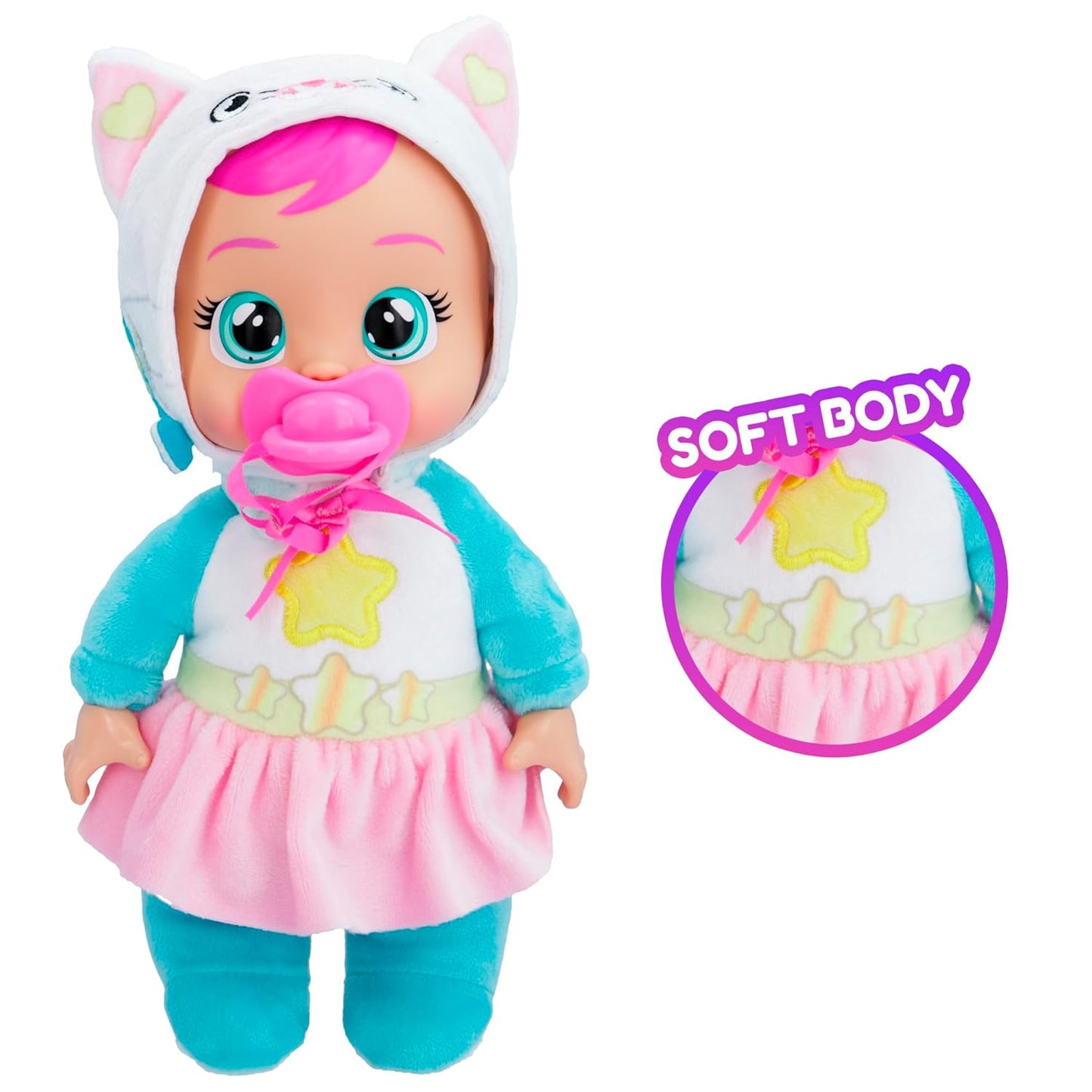 Cry Babies Tiny Cuddles Talents Daisy, Dressed Up As a Pop Star and Cries Real Tears, 9 Inch Baby Doll