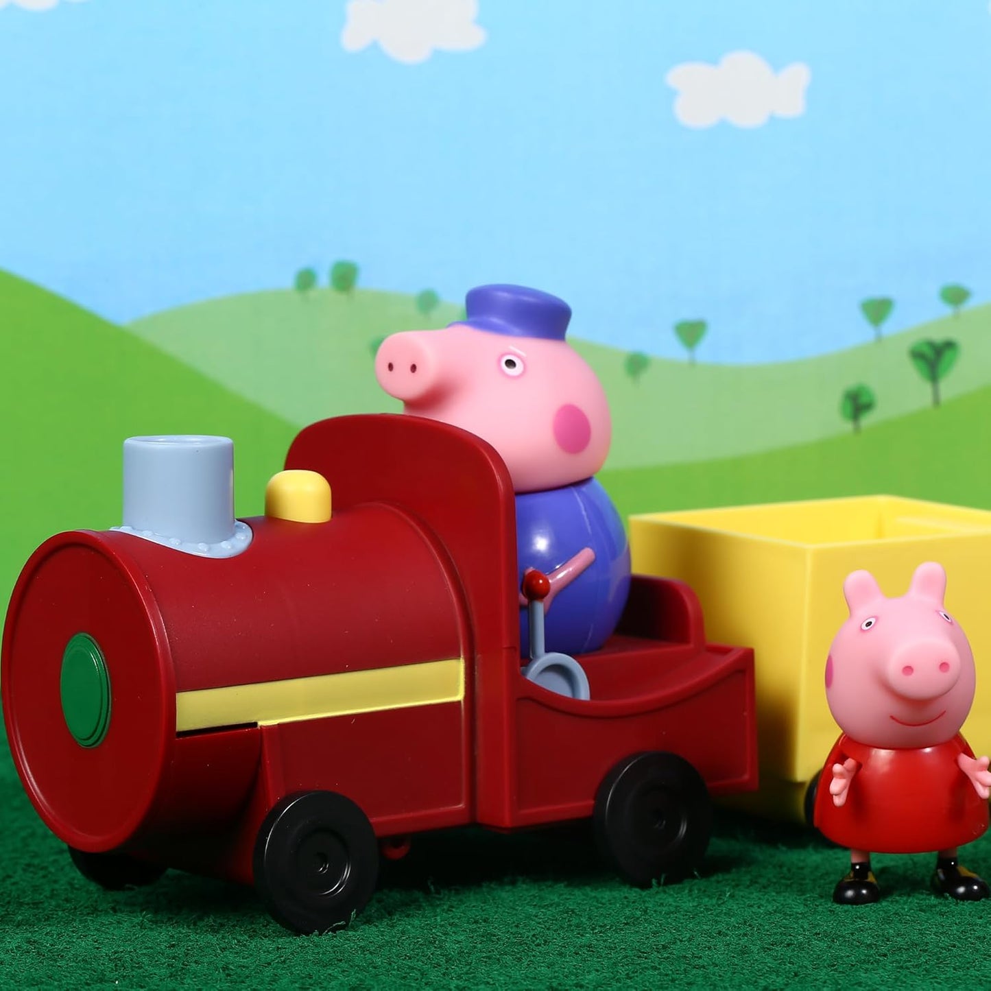 PEPPA PIG Grandpa's Train and Carriage Playset, Includes 2 Figures, Preschool Toy for Girls & Boys 3 Years and Up, Birthday Gift Toys for Kids