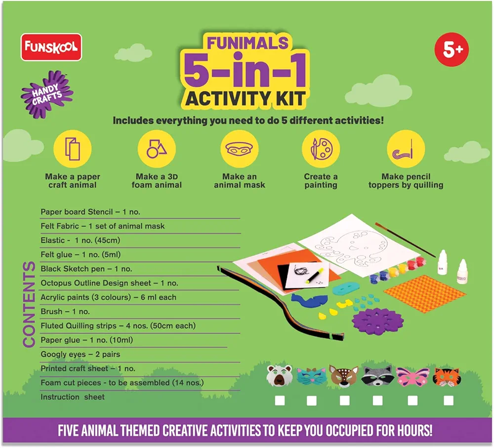 Funskool Hanydcrafts FUNIMALS 5-in-1 Activity Kit