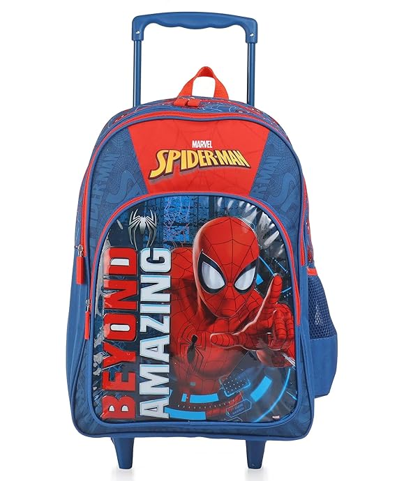 STRIDERS Spider-Man 18 Inch Trolley School Bag Perfect For Durable, and Comfortable Backpack for Ages 8+ Years