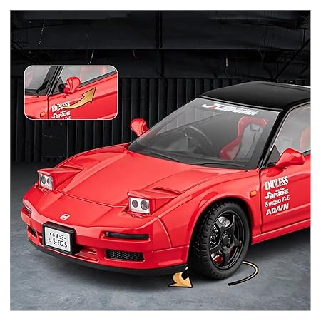 Car Model 1:24 for Honda Acura NSX MK1 NA1 Race Car Toys Hyper Model Sound Light Pull Back Vehicles