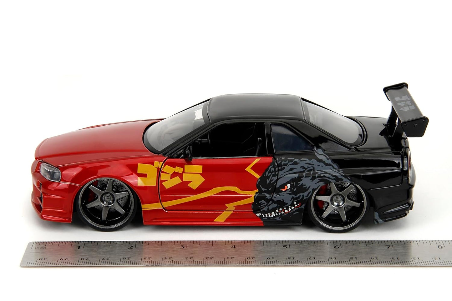 Jada 1:24 2002 Nissan Skyline GT-R (R34) Godzilla with Japanese Graphics