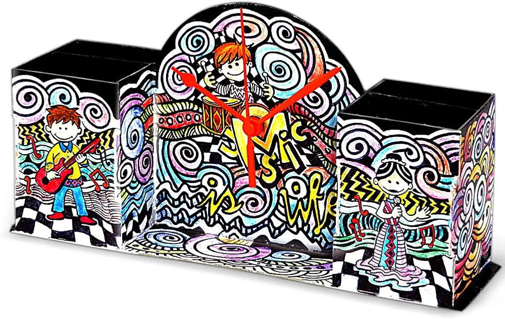 ToyKraft Doodle Desk Clock, Doodle Art Kit for Kids