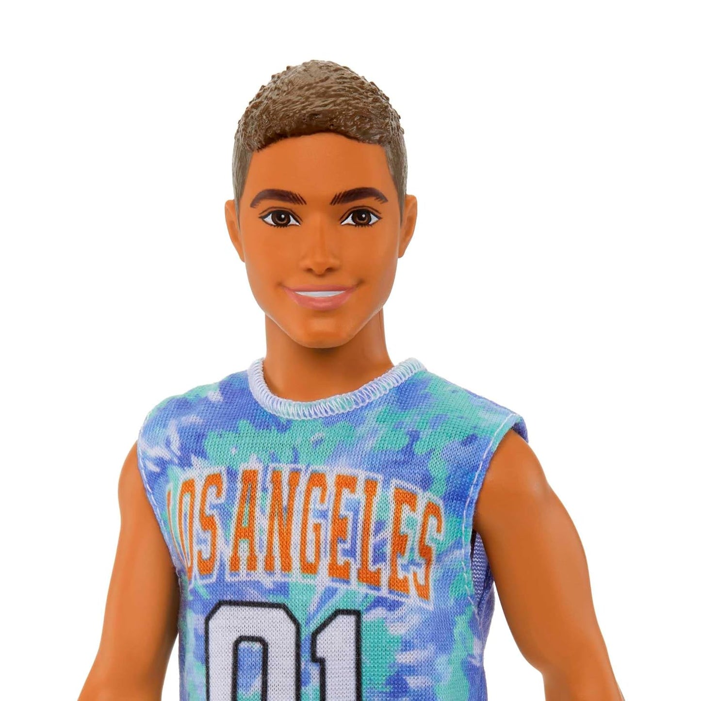 Barbie® Ken® Fashionistas™ Doll #212 with Prosthetic Leg, Wearing Los Angeles Jersey and Purple Shorts with Sneakers