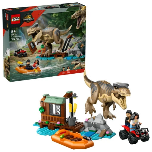 LEGO Jurassic World T. rex River Escape Dinosaur Figure Building Set 76975 Building Blocks Toys for 5+ Gift for Boys and Girls