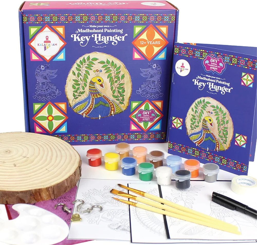 Kalakaram DIY Madhubani Key Hanger Painting Kit