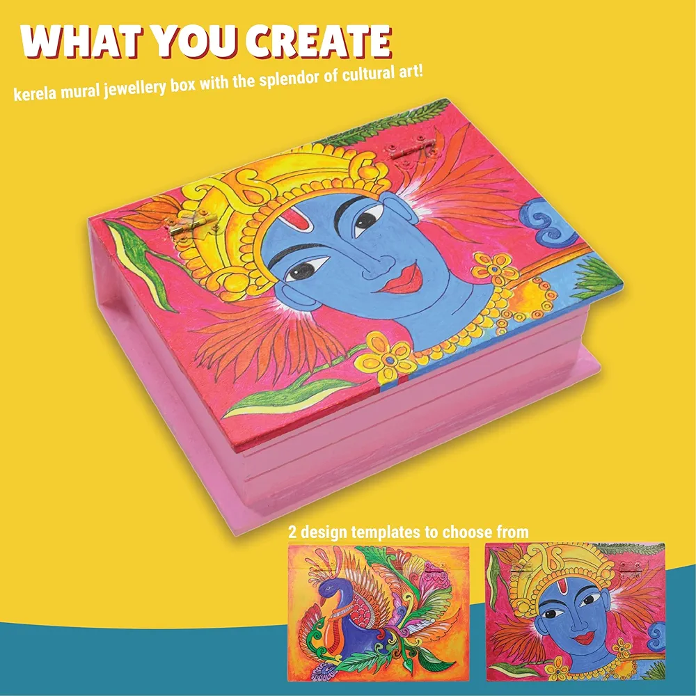 Kalakaram DIY Kerala Mural Jewellery Box Painting Kit for Kids