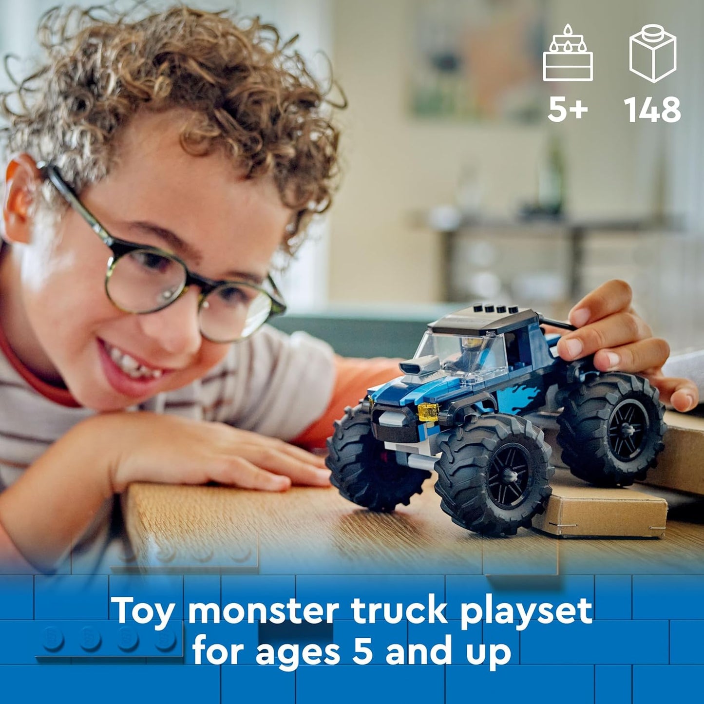 LEGO City Blue Monster Truck Off-Road Toy 60402 (148 Pieces)