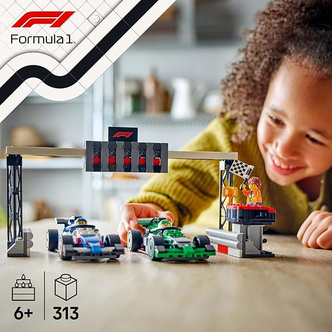 LEGO City F1 Grid with VCARB & Sauber Race Cars Toy Vehicle Set 60474 Building Blocks Toys for 6+ Gift for Boys and Girls