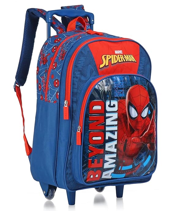 STRIDERS Spider-Man 18 Inch Trolley School Bag Perfect For Durable, and Comfortable Backpack for Ages 8+ Years