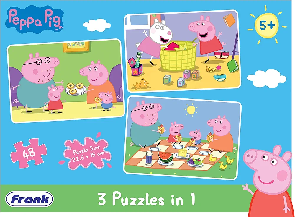 Frank Peppa Pig (66 Pieces) Round Jigsaw Puzzle