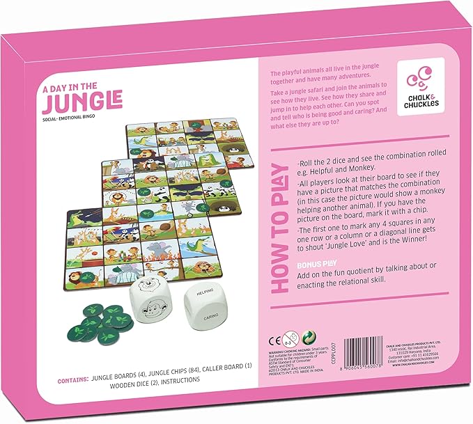 Chalk and Chuckles A Day in The Jungle Picture Bingo Game