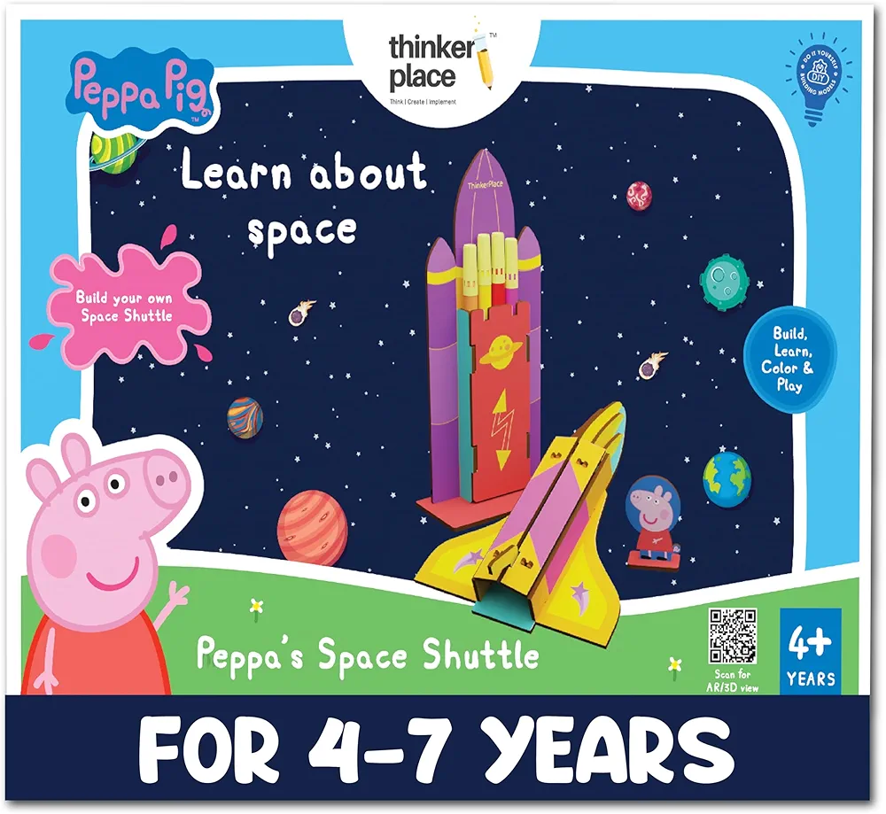 Thinker Place Peppa Pig DIY Space Shuttle Pen Stand Toy