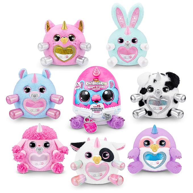Rainbocorns Adopt-A-Corn Surprise (Kitten) by ZURU, 15+ Surprises, Collectible Plush, Baby, Surprise Eggs for Girls & Children Ages 3+
