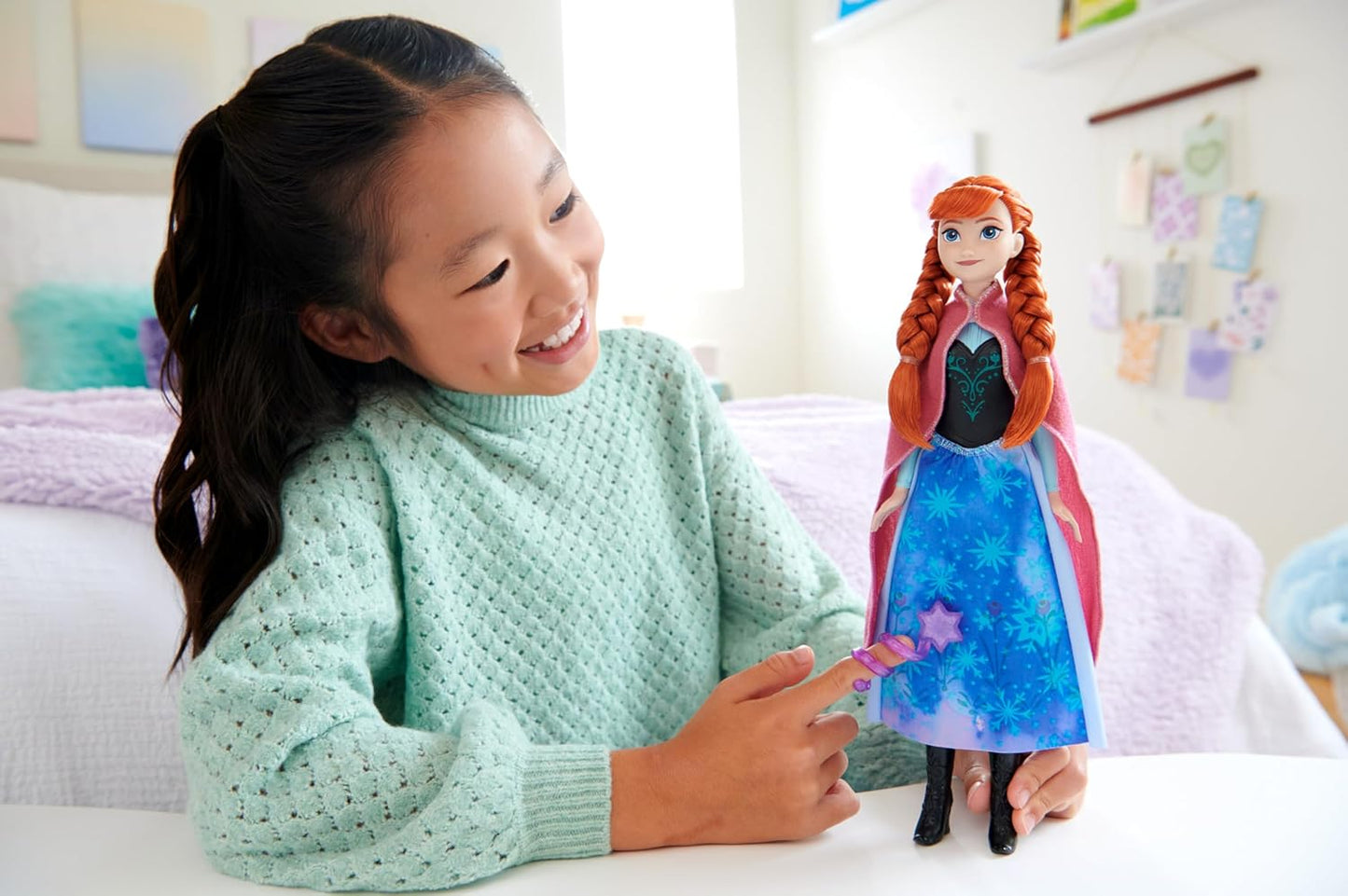 Mattel Disney Frozen Anna Magical Color-Change Skirt Fashion Doll, Inspired by Disney Movie, Posable