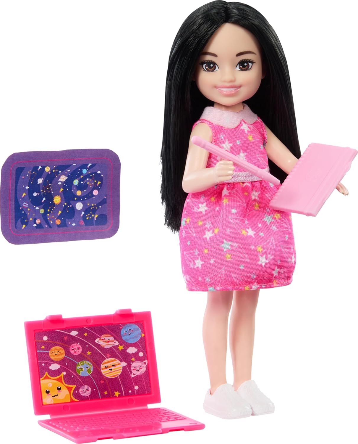 Barbie Toys, Chelsea Doll & Accessories Astronomer Set, Career Brunette Small Doll with