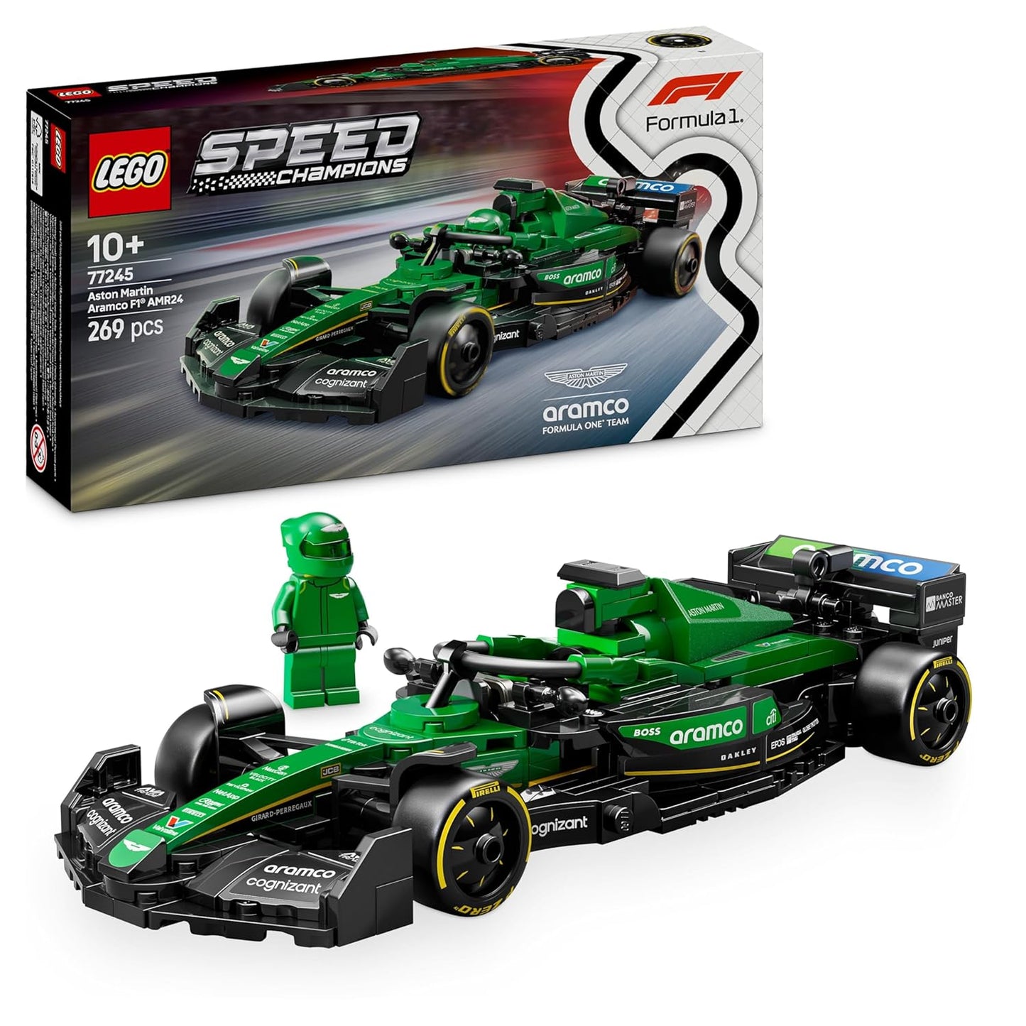 LEGO Speed Champions Aston Martin Aramco F1 AMR24 Race Car Vehicle Set 77245 Building Blocks Toys for