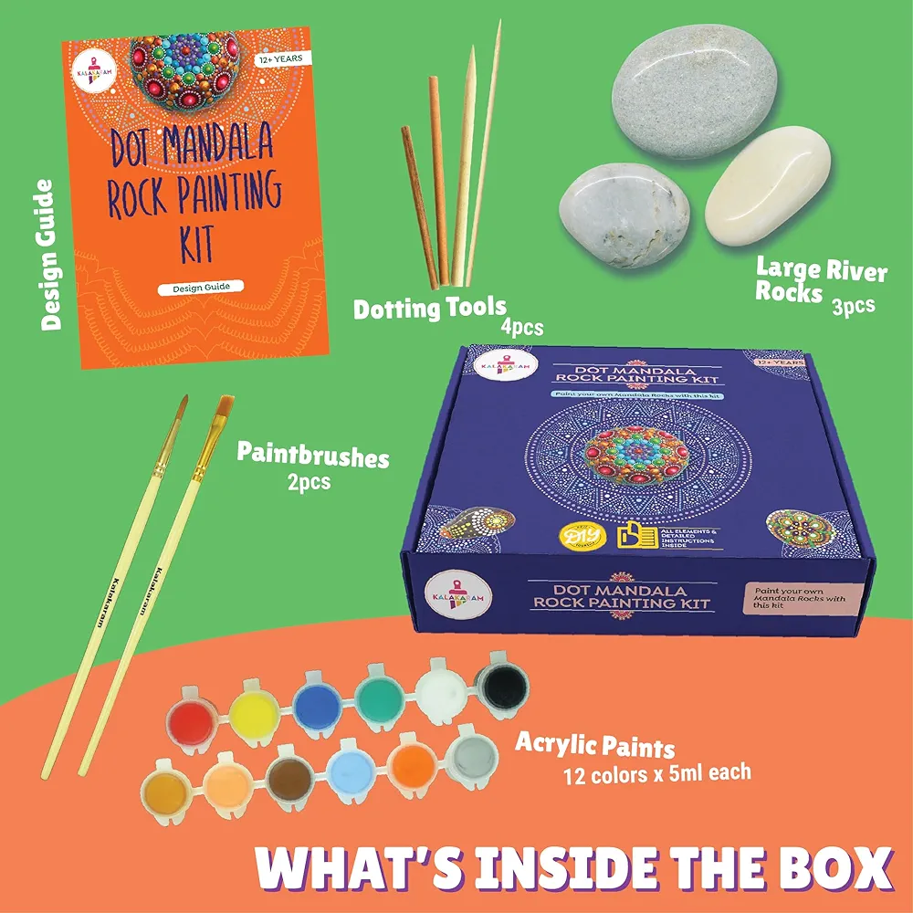 Kalakaram Dot Mandala Rock Painting Kit | DIY Art Kit