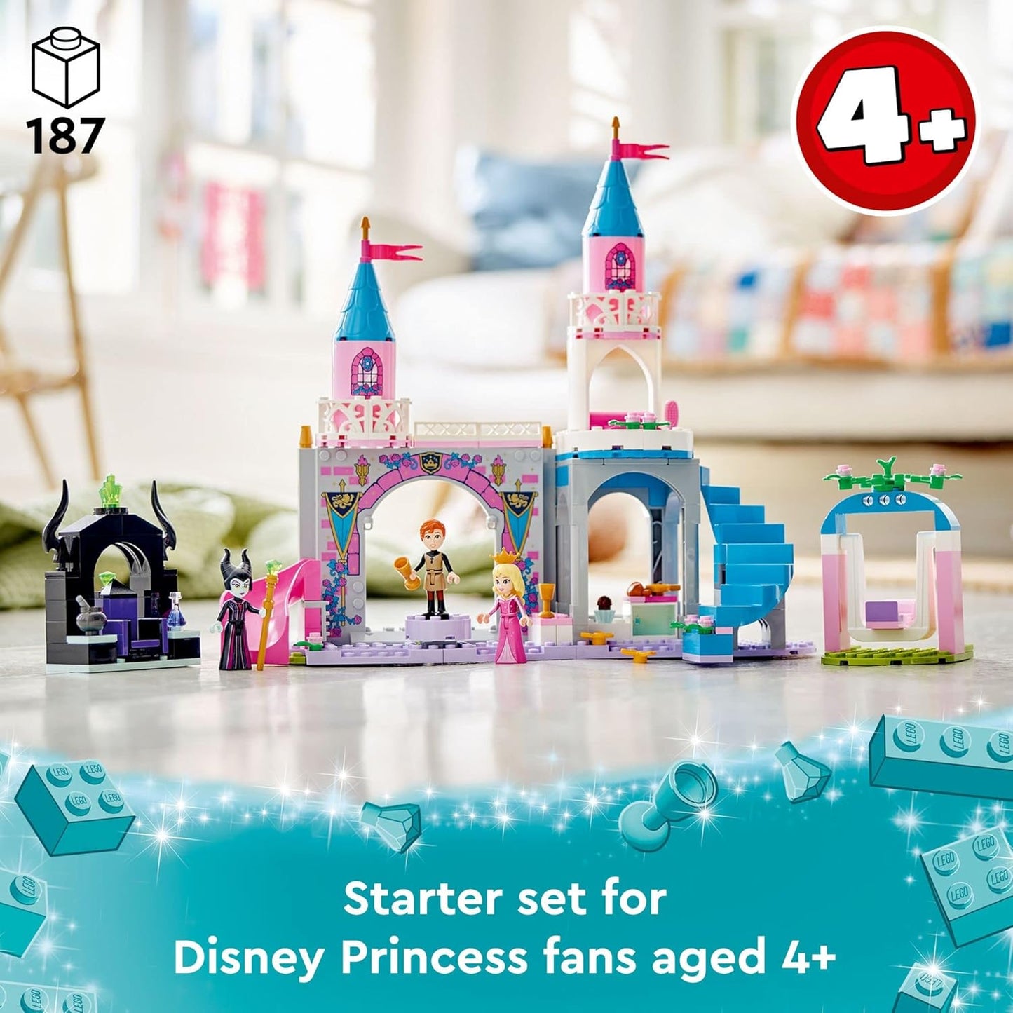 LEGO Disney Aurora's Castle 43211 Building Toy Set (187 Pieces)