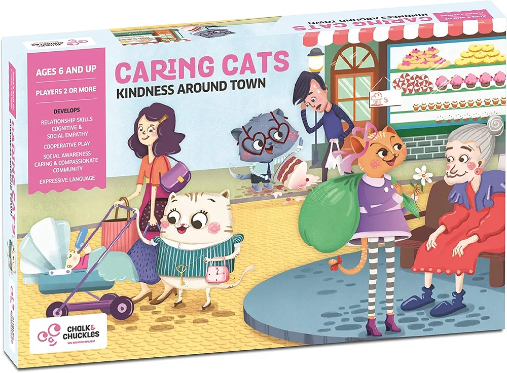 Chalk and Chuckles Kid Caring Cats Kindness Around Town, Board Game