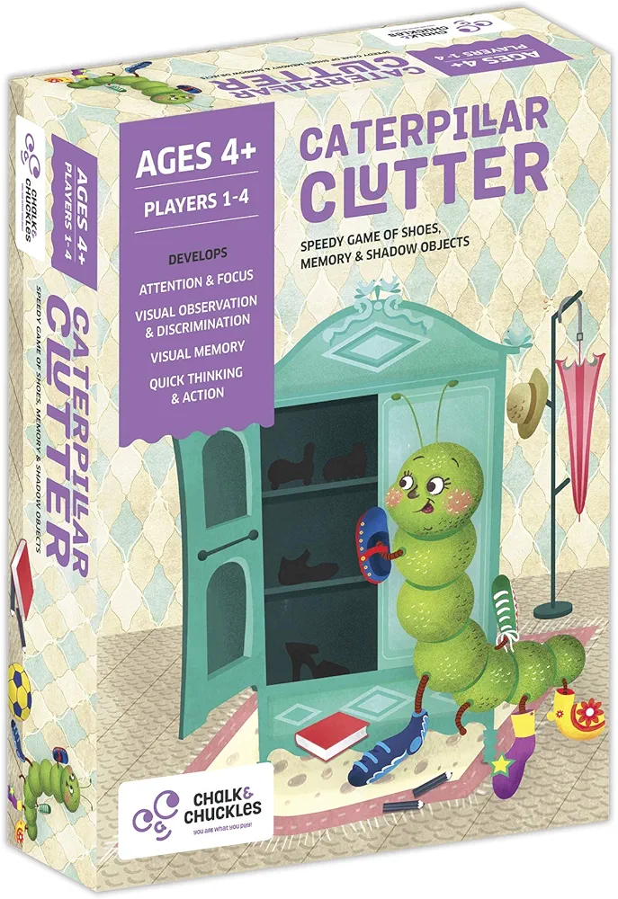 Chalk and Chuckles Caterpillar Clutter, Memory Matching Card Game