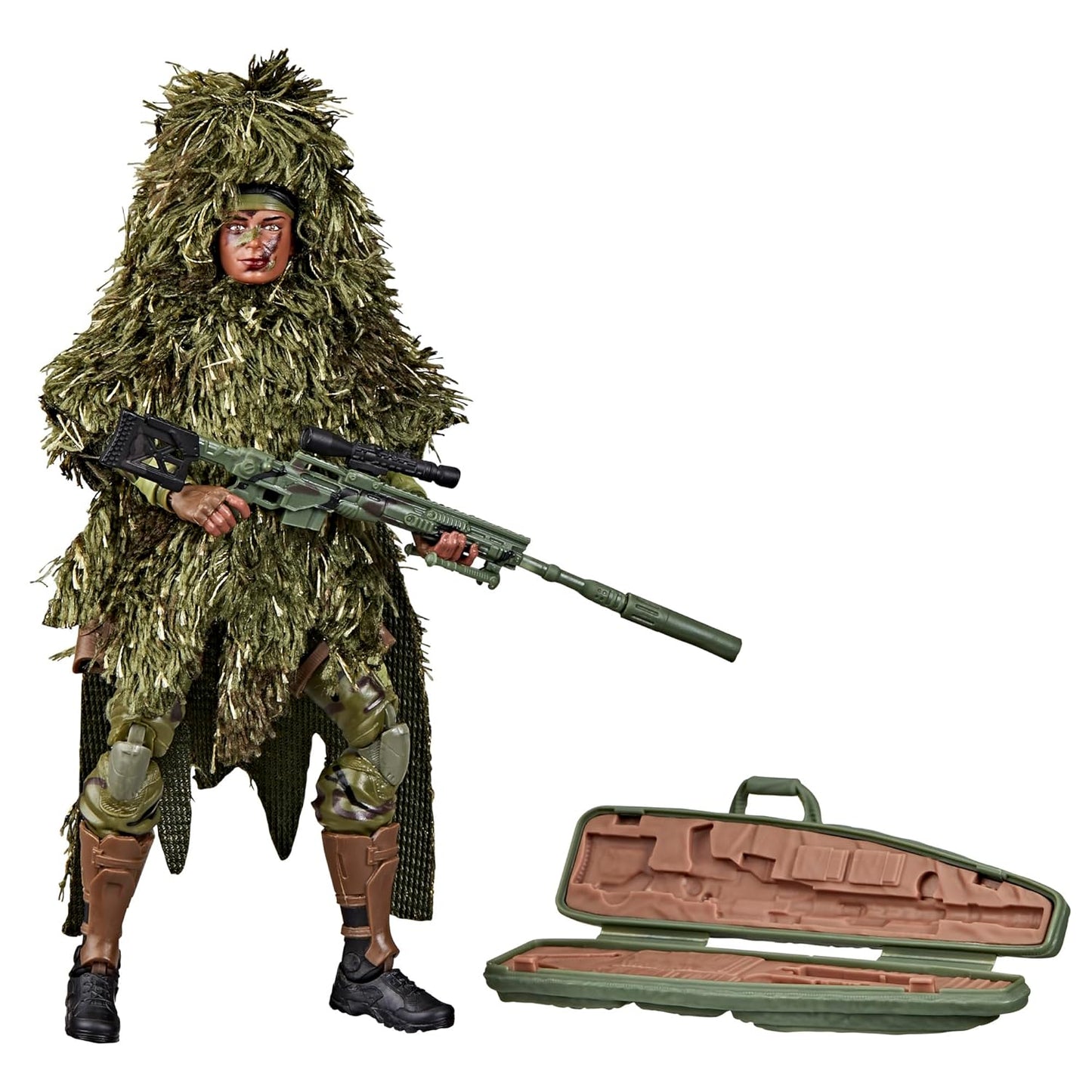 G.I. Joe Classified Series 60th Anniversary Action Marine - Sniper, Collectible 6 Inch Action Figure with Ghillie Suit and 19 Accessories