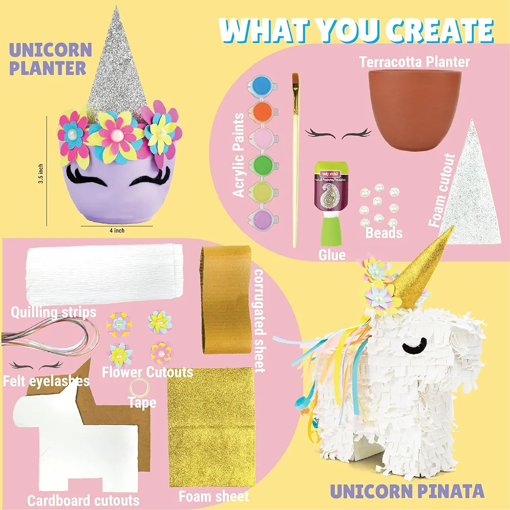 Kalakaram DIY Wonderland Unicorn Art & Craft Kit, Birthday Gift Craft Box