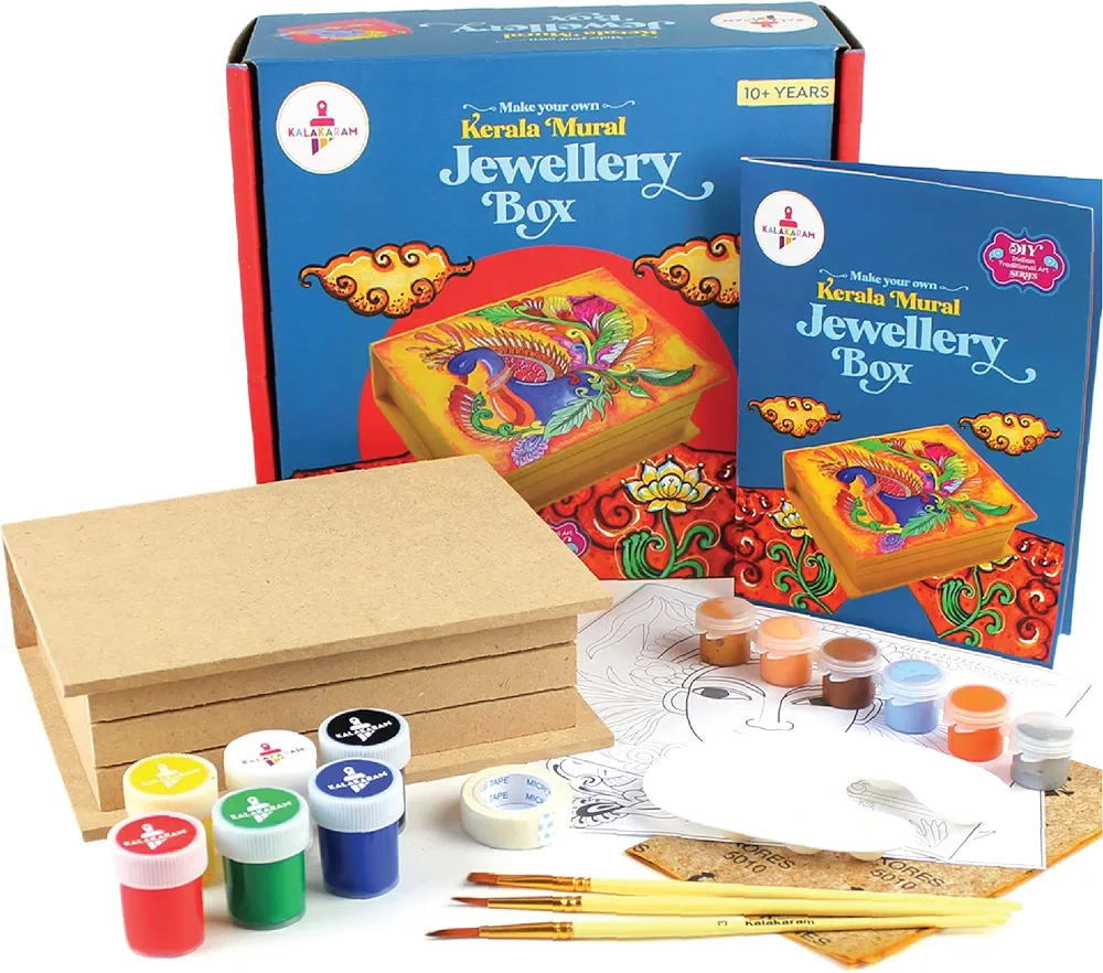 Kalakaram DIY Kerala Mural Jewellery Box Painting Kit for Kids