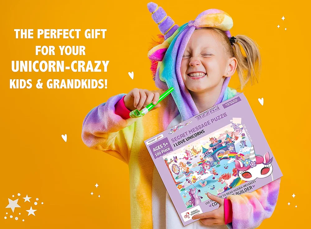 Chalk and Chuckles I Love Unicorns 100 Piece Jigsaw Puzzle
