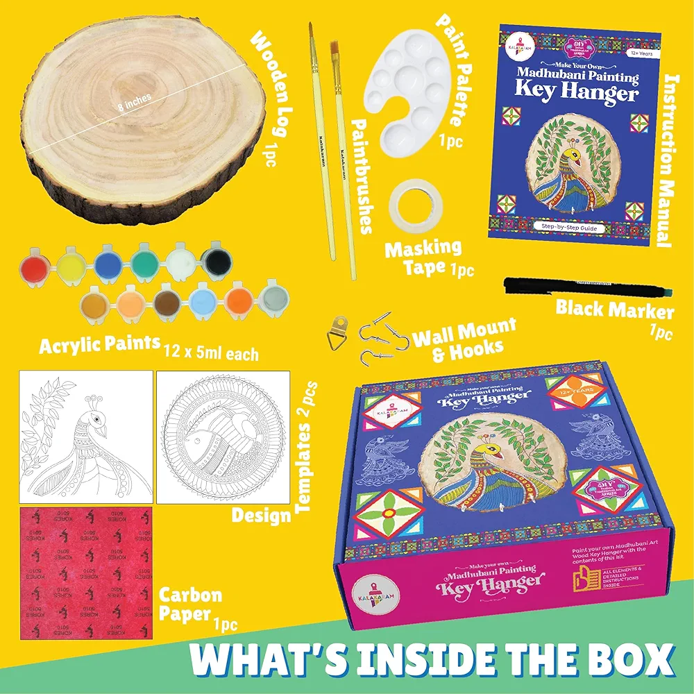 Kalakaram DIY Madhubani Key Hanger Painting Kit