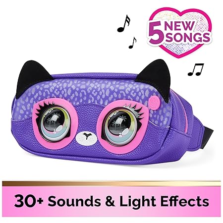 Purse Pets Savannah Spotlight Bum Bag for Children - Interactive Cross Body Bag with More than 30 Light Effects, Sounds, Reactions and Music, Children's Bag and Toys in One, from 5 Years