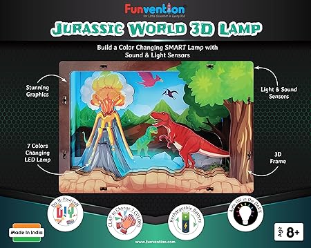 Jurassic 3D Smart Lamp with Sound & Light Control - STEM Learning DIY Utility Kit