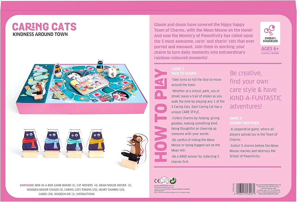 Chalk and Chuckles Kid Caring Cats Kindness Around Town, Board Game