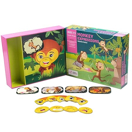 Chalk and Chuckles Monkey Expressions Feelings Puzzle