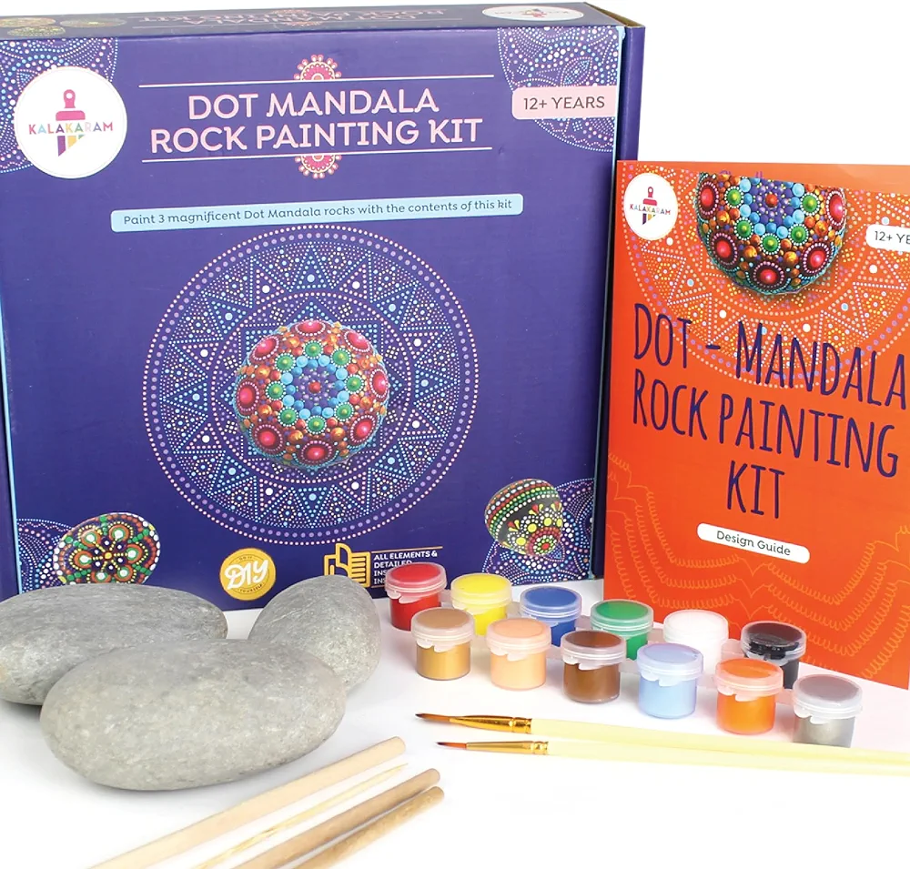 Kalakaram Dot Mandala Rock Painting Kit | DIY Art Kit