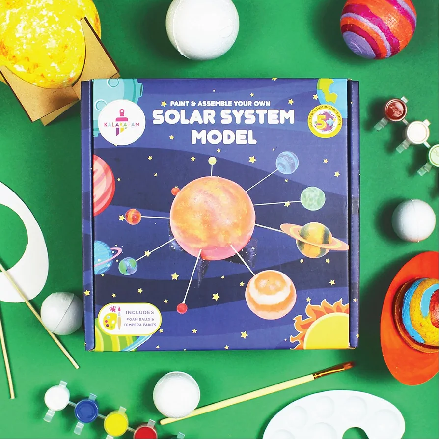 Kalakaram DIY Solar System Kit, Paint and Assemble Solar System Model Kit
