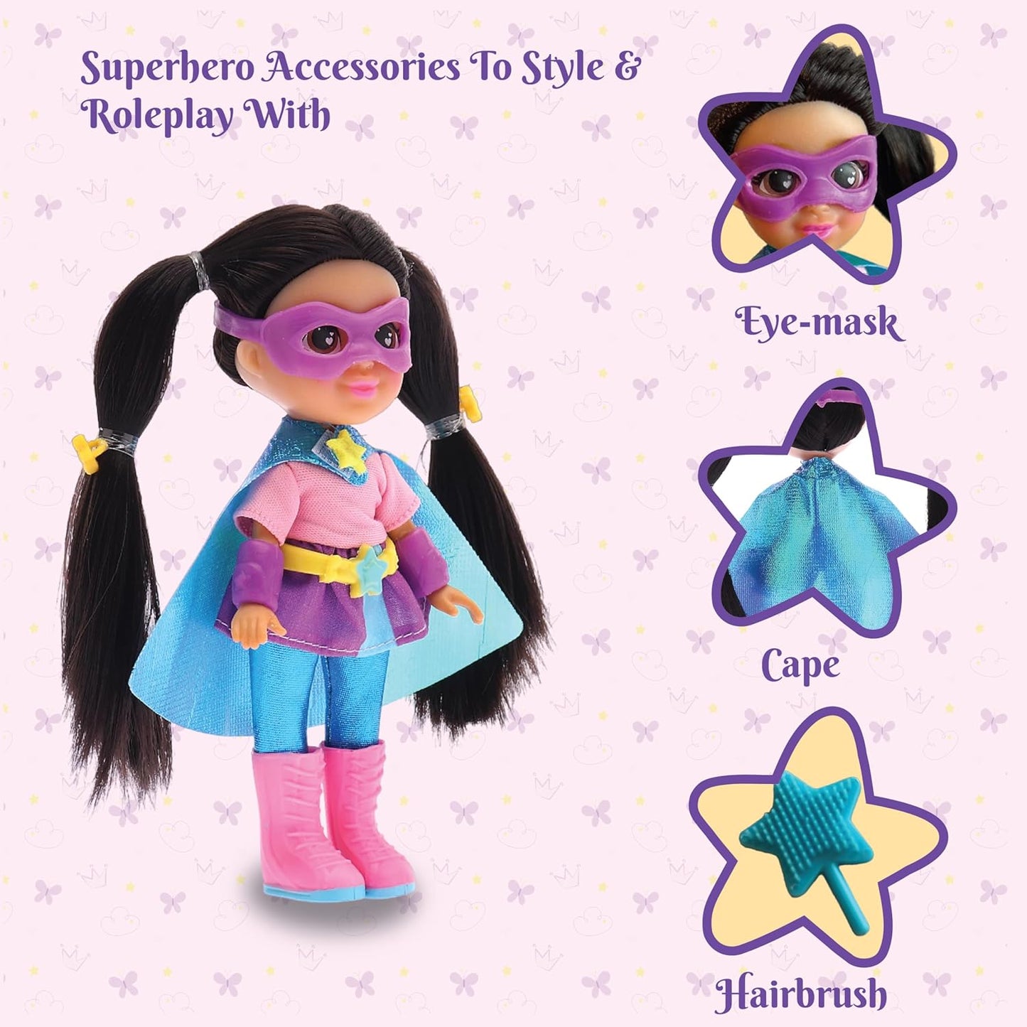 Li'l Diva Superhero Starlight 6'' Doll|India’s First Preschool RolePlay PretendPlay Doll with Accessories|Best Gift|Toy Doll for Girls3+