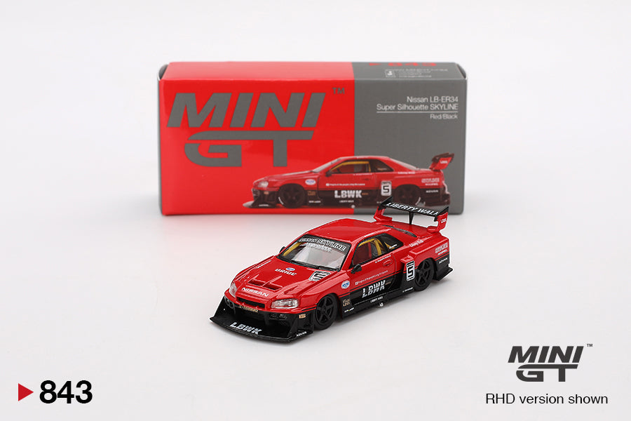 MINI GT Nissan LB-ER34 Super Silhouette SKYLINE Red/Black