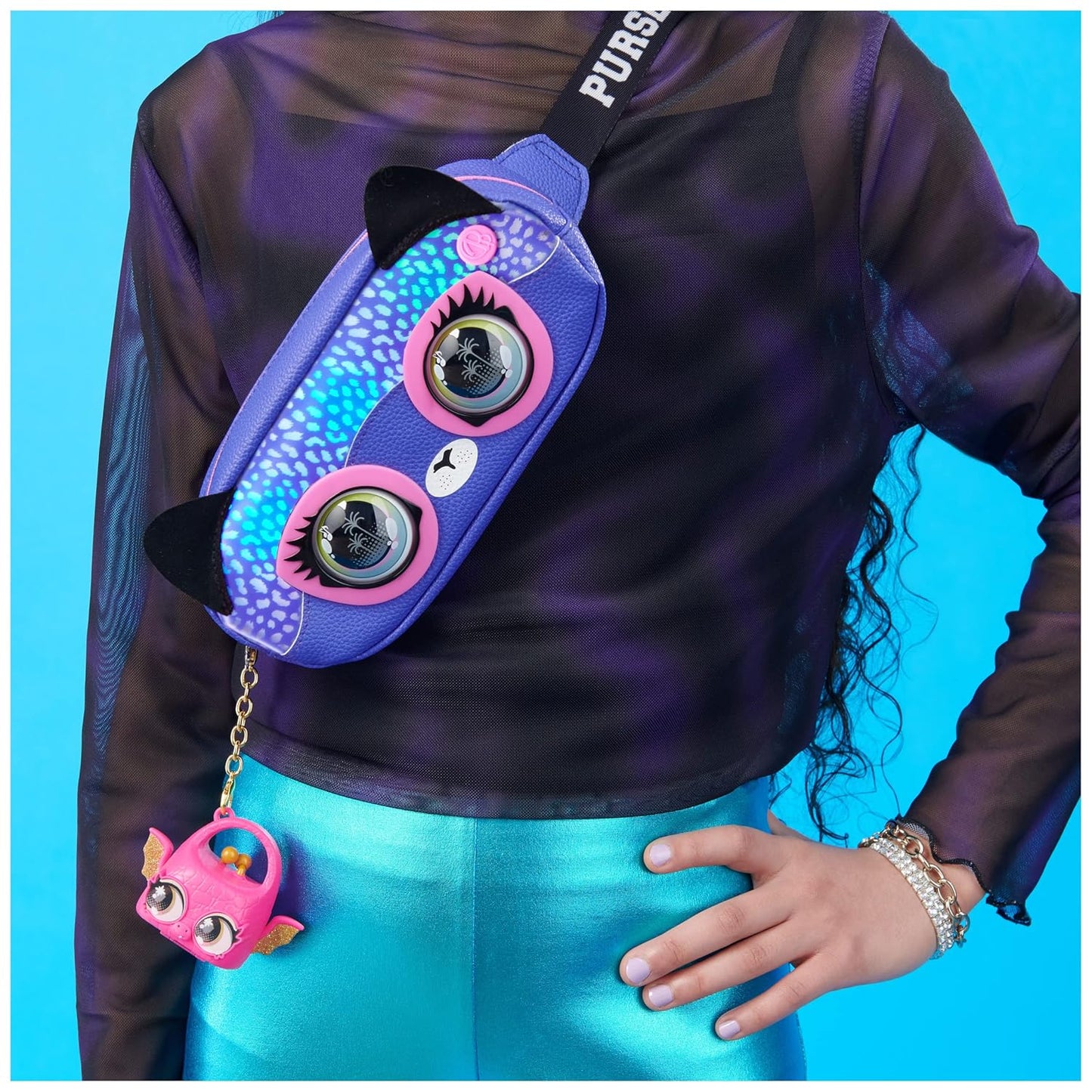 Purse Pets Savannah Spotlight Bum Bag for Children - Interactive Cross Body Bag with More than 30 Light Effects, Sounds, Reactions and Music, Children's Bag and Toys in One, from 5 Years
