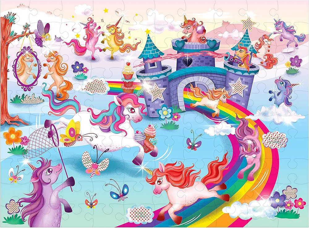 Chalk and Chuckles I Love Unicorns 100 Piece Jigsaw Puzzle