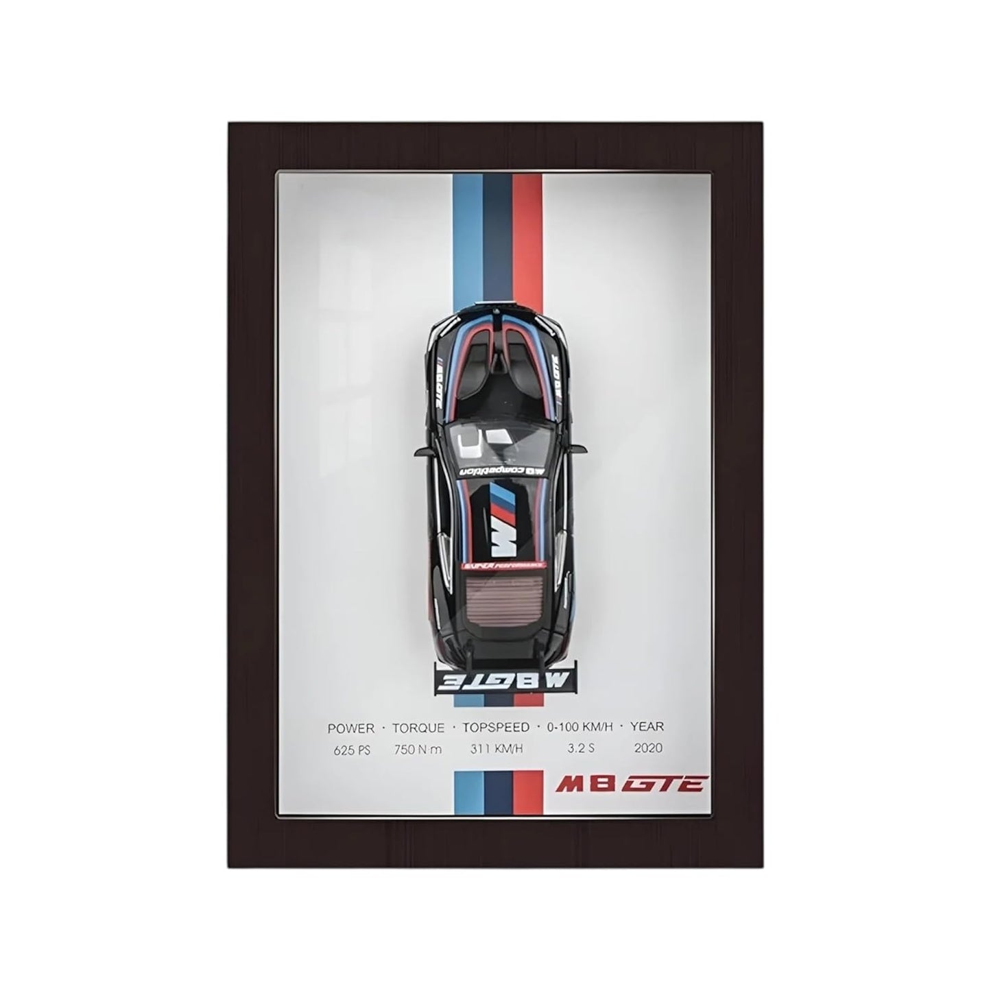 Die Cast Car Frame Wall Art | Wooden Frame with Removable Die-Cast Cars, Lights, Pull-Back Action & Opening Doors | Collectible Display for Car Lovers